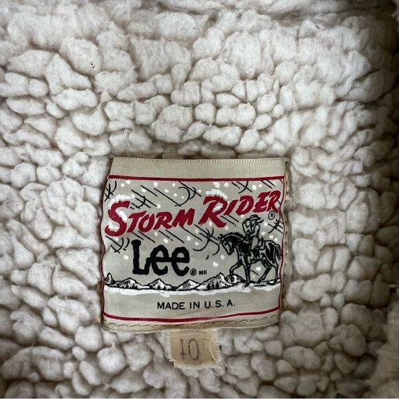 Vintage 70’s Lee Storm Rider Sherpa Suede Leather Coat Size 40 Marlboro Man - Picture 7 of 16